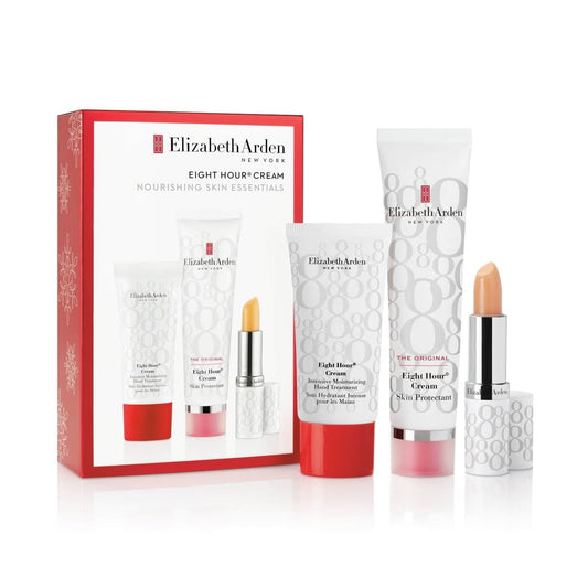 Elizabeth Arden Eight Hour Nourishing Skin Essentials Gift Set 50ml Cream Skin Protectant - 30ml Cream Intensive Moisturizing Hand Treatment - 3.7g Cream Lip Protectant Stick SPF15