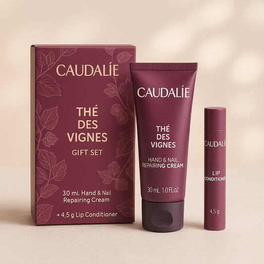 Caudalie Thé Des Vignes Gift Set 30ml Hand & Nail Repairing Cream + 4.5g Lip Conditioner
