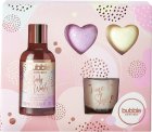Style & Grace Bubble Boutique Relax and Bathe Gift Set 100ml Body Wash + 2 x 20g Heart Bath Fizzer + 30g Candle + Votive