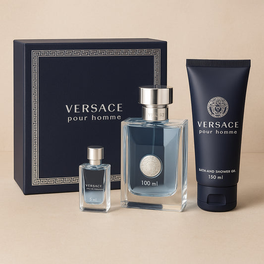 Versace Pour Homme Gift Set 100ml EDT + 150ml Bath and Shower Gel + 5ml EDT