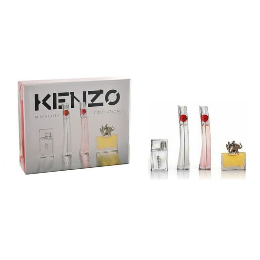 Kenzo Miniatures Gift Set 5ml Jungle Elephant EDP - 4ml Flower EDP - 4ml Flower by Kenzo Poppy Bouquet EDP - 5ml L'Eau Kenzo Pour Femme EDT
