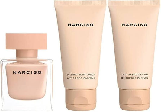 Narciso Rodriguez Narciso Poudree Gift Set 50ml EDP - 50ml Shower Gel - 50ml Body Lotion