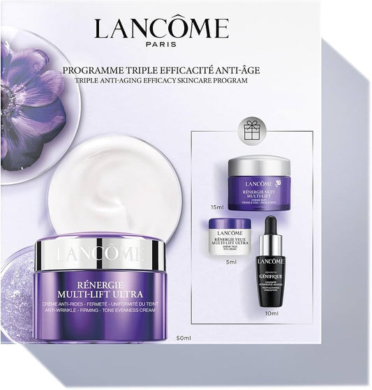 Lancôme Rénergie Multi-lift Gift Set 15ml Night Cream + 5ml Eye Cream + 100ml Rose Scrub + Hypnose Mascara Noir