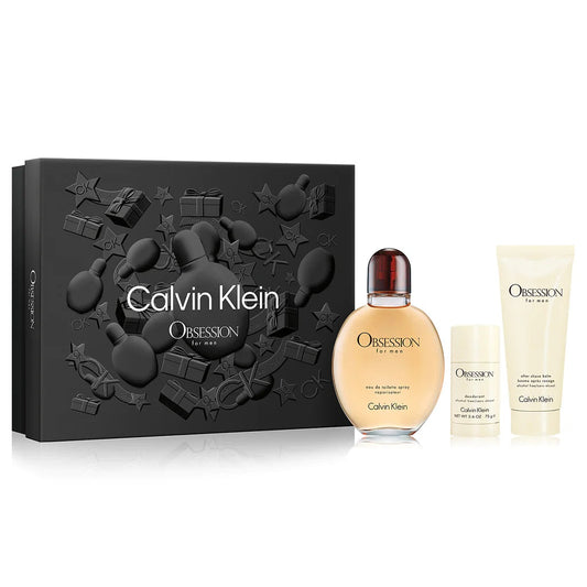Calvin Klein Obsession Gift Set 125ml EDT - 75ml Aftershave Balm - 75g Deodorant Stick