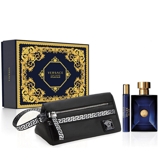 Versace Pour Homme Dylan Blue Gift Set 100ml EDT - 10ml EDT - Toiletry Bag