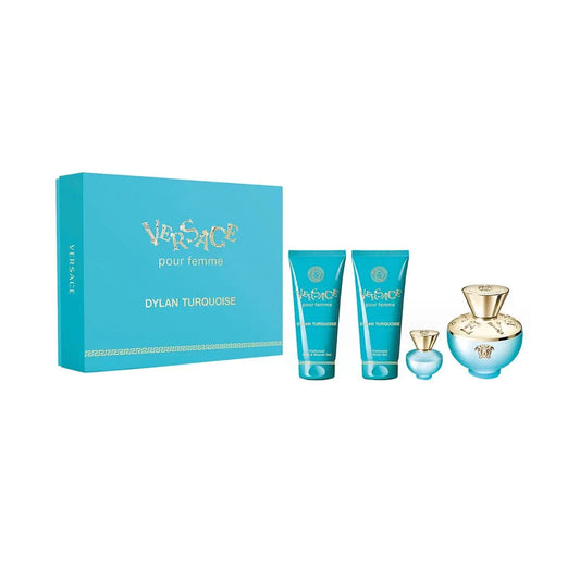 Versace Pour Femme Dylan Turquoise Gift Set 100ml EDT - 100ml Shower Gel - 100ml Body Lotion - 5ml EDT