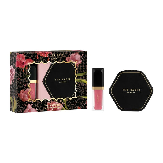 Ted Baker Ready Set Pout Lip Gloss & Mirror Duo Gift Set 1x Lip Gloss + 1x Compact Mirror