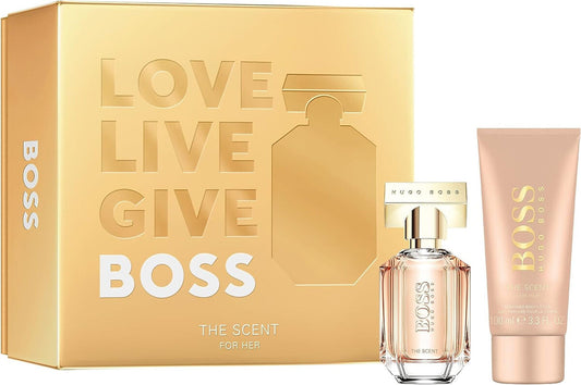 Hugo Boss The Scent For Her Eau De Parfum Woman's Gift Set Spray 30ml With Body Lotion