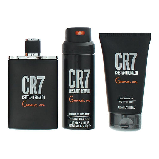 Cristiano Ronaldo CR7 Game On Gift Set 100ml EDT Spray - 150ml  Shower Gel - 150ml  Body Spray