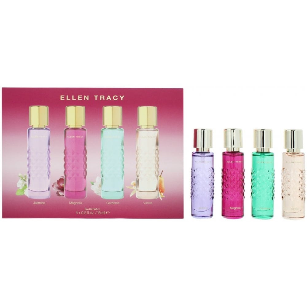 Ellen Tracy Quilted Gift Set 15ml Jasmine Edp + 15ml Magnolia Edp + 15ml Gardenia Edp + 15ml Vanilla Edp