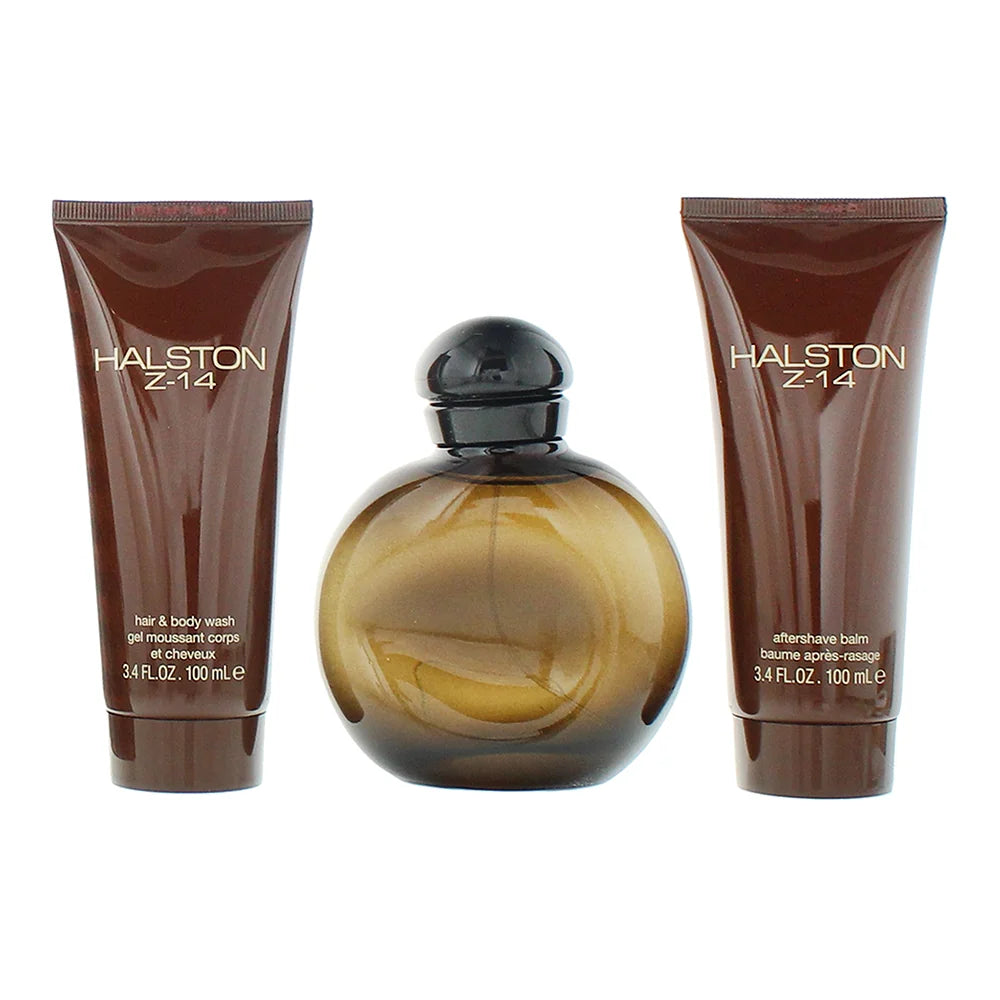 Halston Z-14 Gift Set 125ml Edc + 100ml Aftershave Balm + 100ml Body Wash