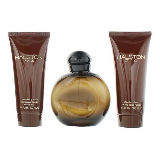 Halston Z-14 Gift Set 125ml Edc + 100ml Aftershave Balm + 100ml Body Wash