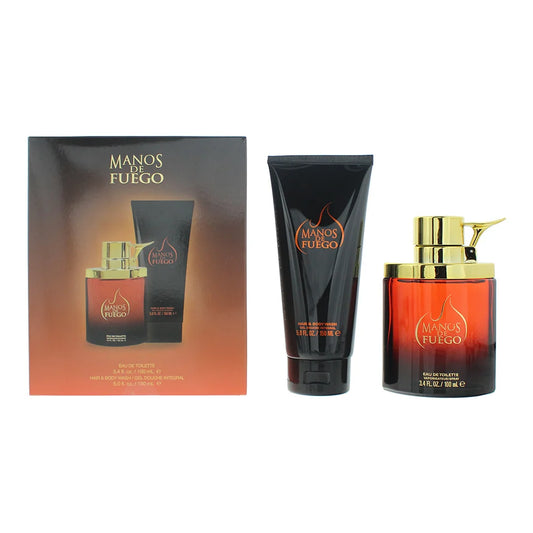 Manos De Fuego Caliente Gift Set: Edt 100ml - Hair Body Wash 150ml
