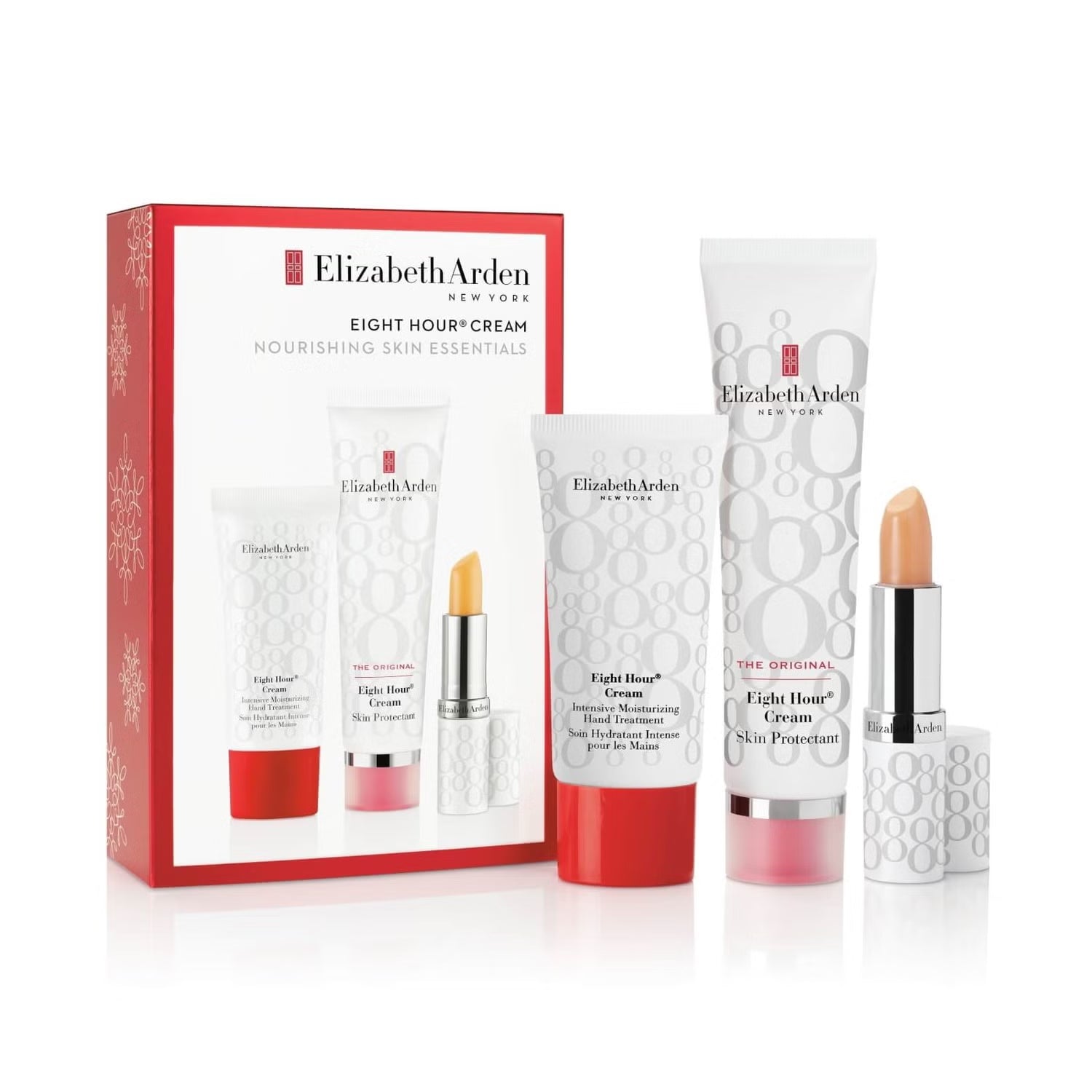 Elizabeth Arden Eight Hour Nourishing Skin Essentials Gift Set 50ml Cream Skin Protectant - 30ml Cream Intensive Moisturizing Hand Treatment - 3.7g Cream Lip Protectant Stick SPF15