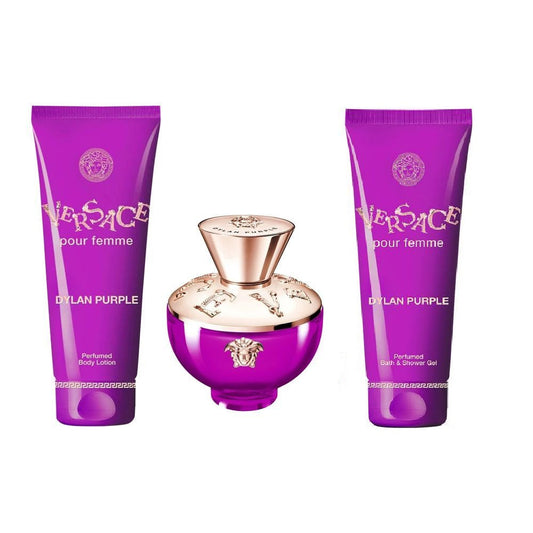 Versace Pour Femme Dylan Purple Gift Set 50ml EDP - 50ml Shower Gel - 50ml Body Lotion