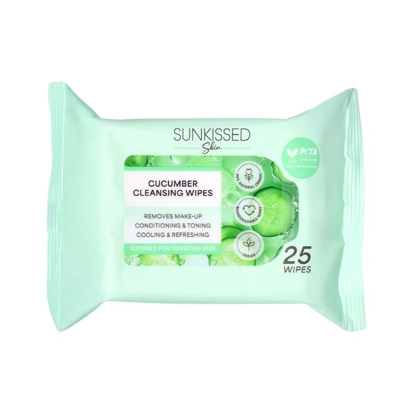 Sunkissed Skin Cucumber Cleansing Wipes - 25 Pieces