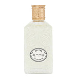 A rectangular frosted glass perfume bottle with an embossed floral pattern, a gold-toned cap, and a circular black-and-white label reading 'RECIET ETRO EAU DE PARFUM'.
