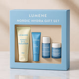 Lumene Nordic Hydra Gift Set 50ml Oat Milk Oil Cleanser + 15ml Gel Mask + 15ml Moisturizer + 15ml Overnight Cream