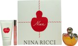 Nina Ricci Nina Gift Set 80ml EDT Spray + 75ml Body Lotion + 10ml EDT Rollerball