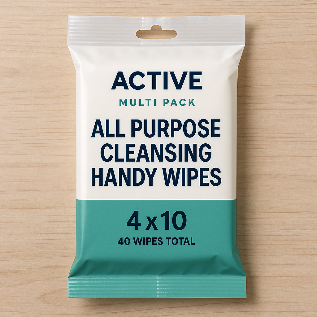 Active Multi Pack All Purpose Cleansing Handy Wipes - 4 x 10