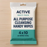 Active Multi Pack All Purpose Cleansing Handy Wipes - 4 x 10