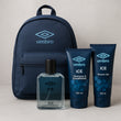 Umbro Ice Gift Set 75ml EDT + 150ml Shampoo & Conditioner + 150ml Shower Gel + Rucksack