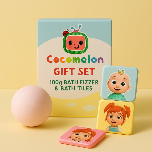 Cocomelon Gift Set 100g Bath Fizzer & Bath Tiles