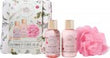 The Kind Edit Co. Spa Botanique Mini Shower Gift Set 100ml Body Wash + 100ml Body Lotion + Shower Flower + Bag