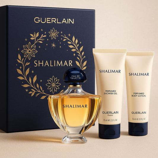 Guerlain Shalimar Eau de Toilette Gift Set 50ml EDT + 75ml Shower Gel + 75ml Body Lotion