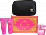 Versace Bright Crystal Absolu Gift Set 90ml EDP + 100ml Body Lotion + 100ml Shower Gel + Pouch