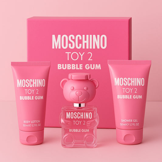 Moschino Toy 2 Bubble Gum Gift Set 50ml EDT + 50ml Body Lotion + 50ml Shower Gel