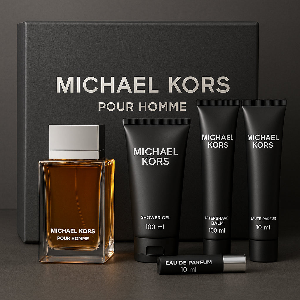 Michael Kors Pour Homme Gift Set 100ml EDP + 100ml Shower Gel + 100ml Aftershave Balm + 10ml EDP