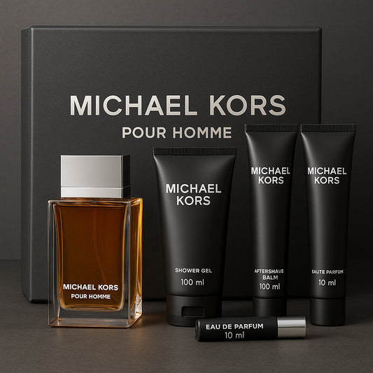 Michael Kors Pour Homme Gift Set 100ml EDP + 100ml Shower Gel + 100ml Aftershave Balm + 10ml EDP