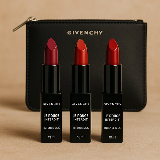 Givenchy Trio Le Rouge Interdit Intense Silk + Pouch