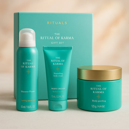 Rituals The Ritual of Karma Gift Set 50ml Shower Foam + 70ml Body Cream + 125g Body Peeling