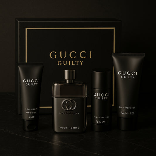 Gucci Guilty Pour Homme Eau de Parfum Gift Set : 90ml EDP Spray + 75ml Deodorant Stick + 50ml Shower Gel