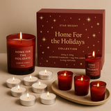Star Bright Home For the Holidays Collection - 200g and 100g Scented Candles - 9x9g Tea Lights - 3x49g Votive