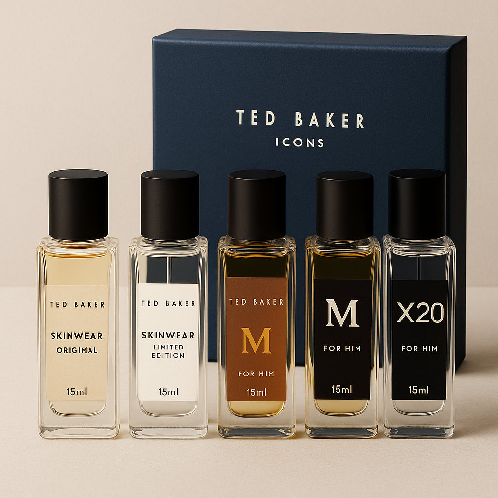 Ted Baker Icons Gift Set 15ml EDT Skinware Original + 15ml EDT Skinware Limited Edition + 15ml EDT M For Him + 15ml EDT X20 For Him