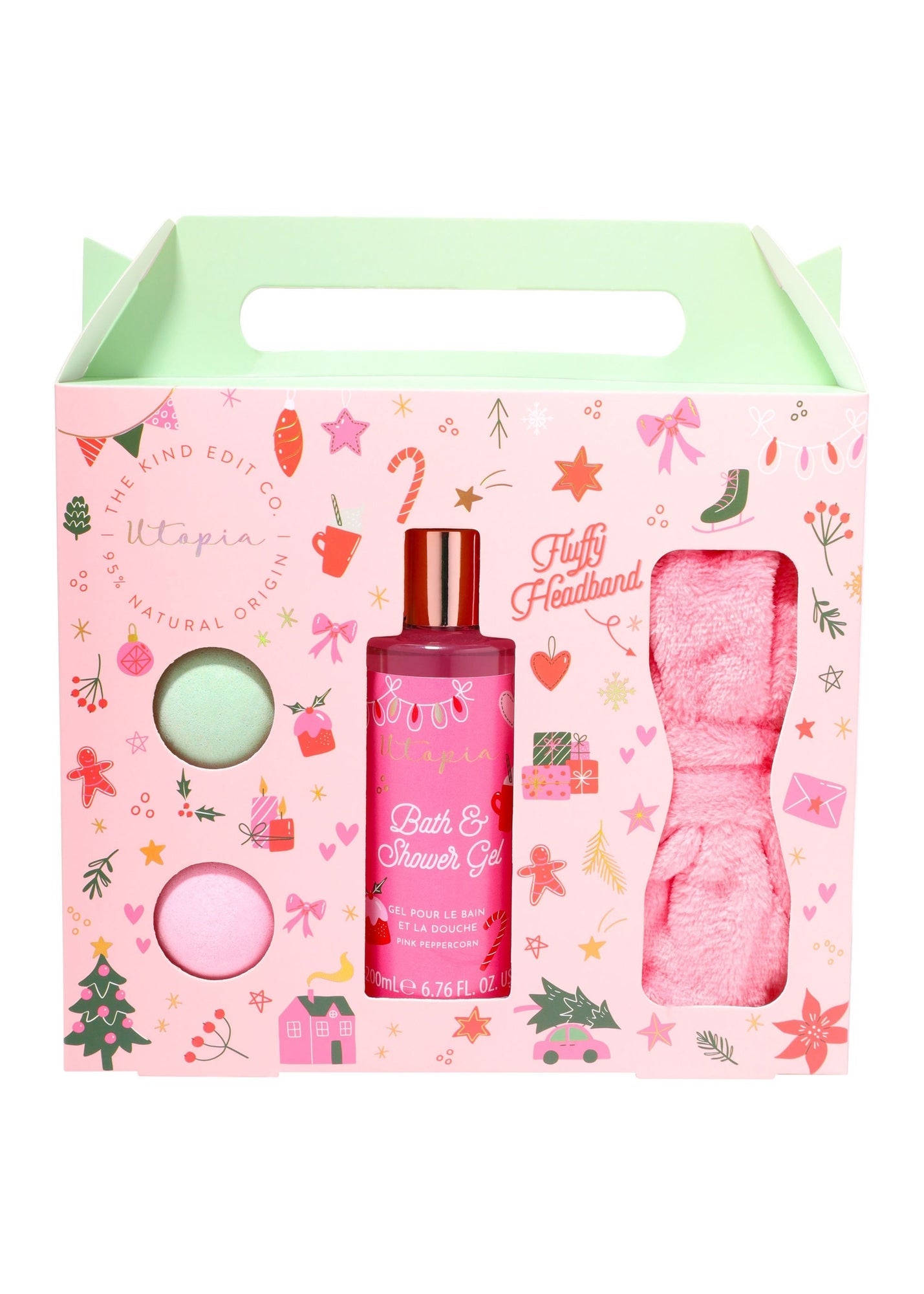 The Kind Edit Co. Utopia Headband Gift Set 200ml Bath & Shower Gel + 2 X 50g Bath Fizzers + Headband