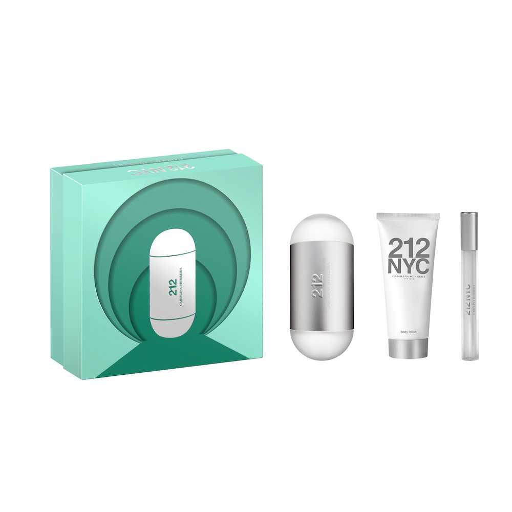 Carolina Herrera 212 NYC Gift Set 100ml EDT + 100ml Body Lotion + 10ml EDT