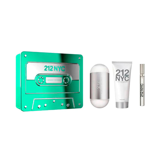 CAROLINA HERRERA 212 NYC Gift Set 100ml EDT - 75ml Body Lotion - 10ml EDT
