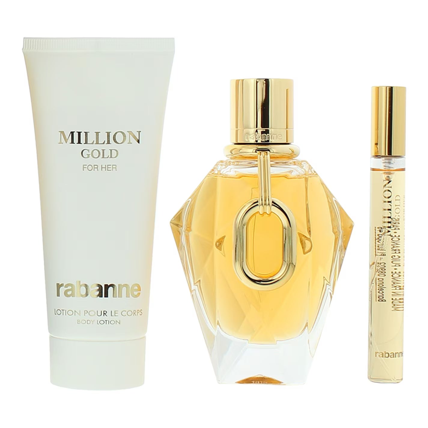 Paco Rabanne Million Gold for Her Gift Set 90ml EDP + 100ml Body Lotion + 10ml EDP