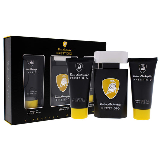 Lamborghini Prestigio Gift Set 125ml EDT Spray - 100ml Shower Gel - 100ml Aftershave Balm