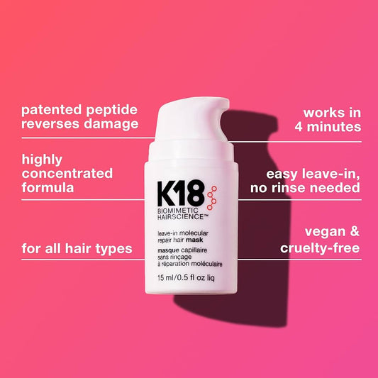 K18 Leave-In Molecular Repair Hair Mask for Hair Strengthening and Damage Repair