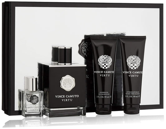 Vince Camuto Virtu Gift Set 100ml EDT - 15ml EDT - 90ml Aftershave Balm - 90ml Shower Gel