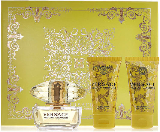 Versace Yellow Diamond Gift Set 50ml EDT - 50ml Shower Gel - 50ml Body Lotion