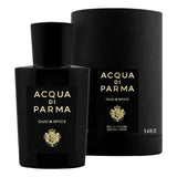 Acqua di Parma Oud & Spice perfume bottle and packaging on a white background