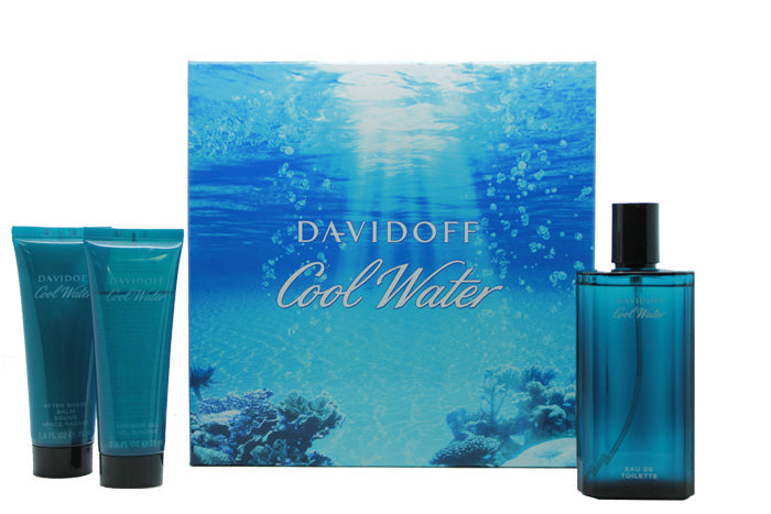Davidoff Cool Water Gift Set 125ml EDT + 75ml Aftershave Balm + 75ml Shower Gel