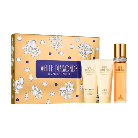 Elizabeth Taylor White Diamonds Gift Set 50ml EDT - 50ml Body Lotion - 50ml Body Wash - 10ml EDT