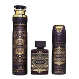 Lattafa Perfumes Bade'e Al Oud Amethyst Gift Set 100ml Edp + 200ml Body Spray + 50ml Hair Mist